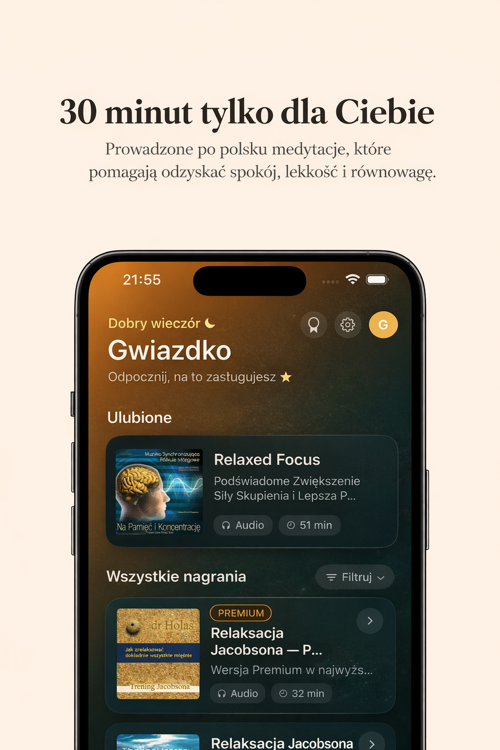 Aplikacja Relaksacja na telefonie